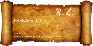 Machács Lili névjegykártya