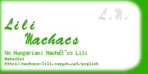 lili machacs business card